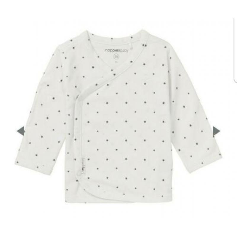 Noppies longsleeve overslagshirt broekje en muts mt 56 zgan