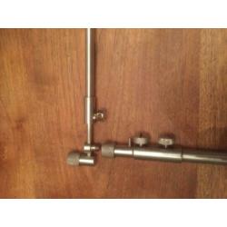 2x RvS adjustable buzzerbars met 4x banksticks en goalposts