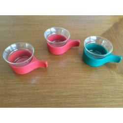 Retro zeldzame theeglazen (3x) Schott Mainz Jena Glass