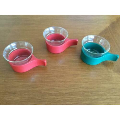 Retro zeldzame theeglazen (3x) Schott Mainz Jena Glass