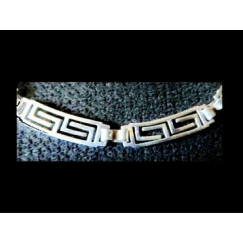 Zilveren Collier Bijzonder Modernistische Design!