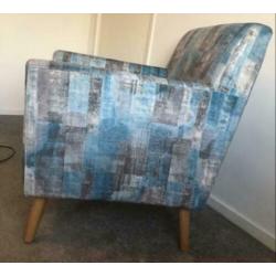 2 Fauteuils Bari turquoise blauw grijs