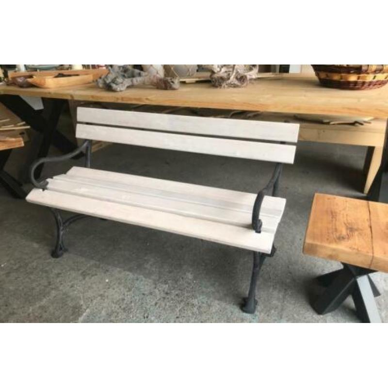 (hard)houten tuinbanken,gietijzer of hout onderstel,maatwerk