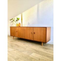 Vintage dressoir wandmeubel lowboard teak hout retro jaren