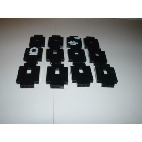 12 Lego Rots/Muur/Deur/Raam (17) ZWART in perfecte staat!!