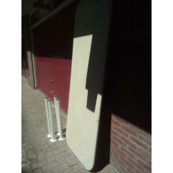 Tafelblad grenen metalen poten 200 x 77cm