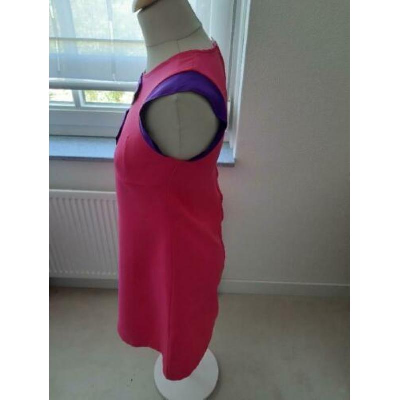 Roze met paars jurk maat 34