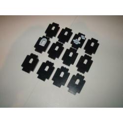 12 Lego Rots/Muur/Deur/Raam (17) ZWART in perfecte staat!!