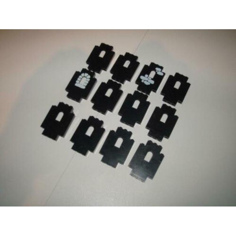 12 Lego Rots/Muur/Deur/Raam (17) ZWART in perfecte staat!!