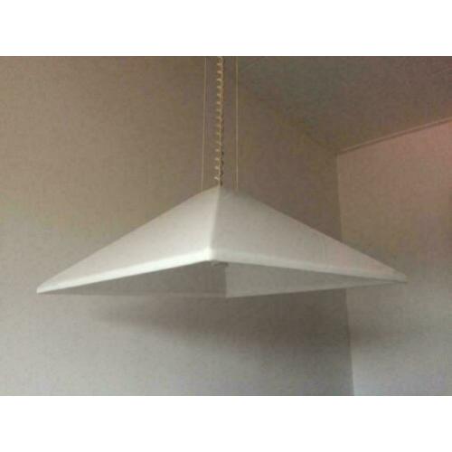 Vintage XL Harco Loor pyramide hanglamp wit perspex 80s