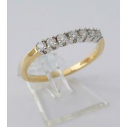 18 karaat Gouden Alliance Rij-Ring Ring 0.25 crt Diamanten