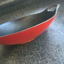 Gietijzeren wokpan rood