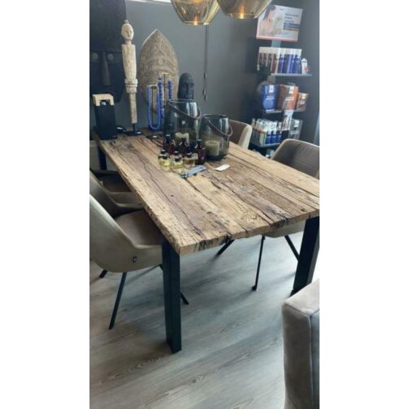 Prachtige stoere industriële set tafel tv kast salontafel