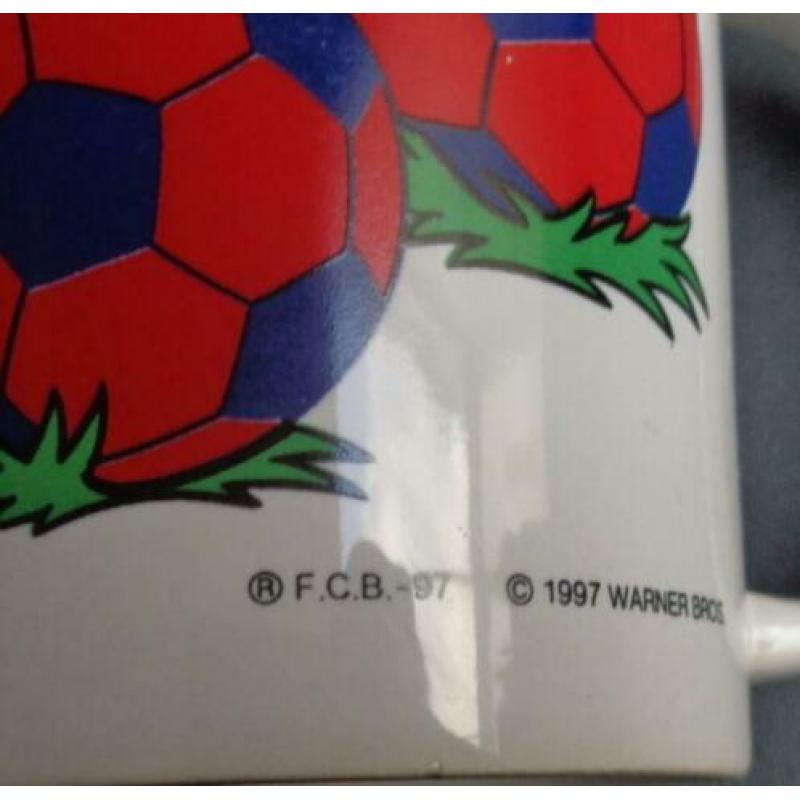 LOONEY TUNES BARCELONA FOOTBALL CLUB 2x mok beker kop H9xO7.