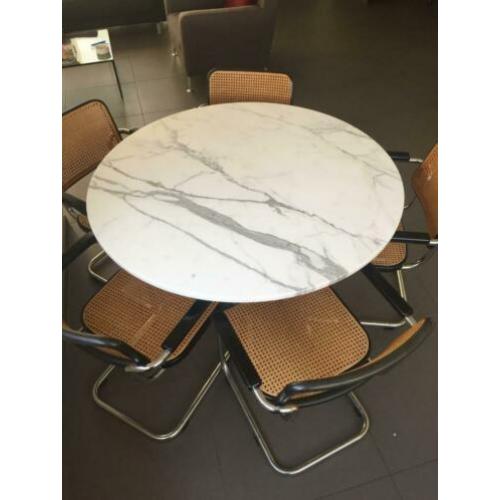 Vintage thonet eethoek marmer eettafel