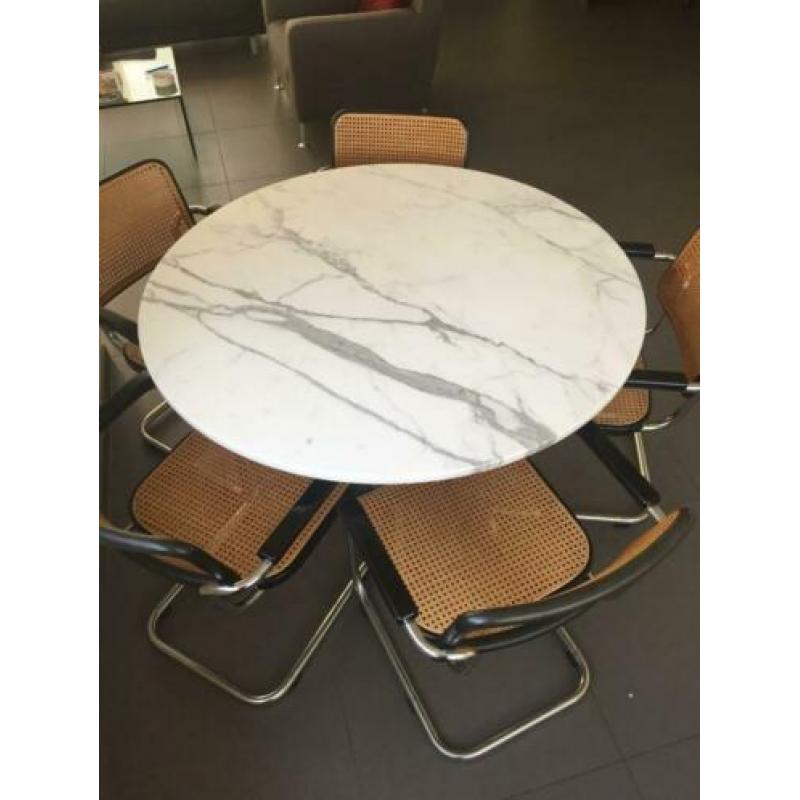 Vintage thonet eethoek marmer eettafel