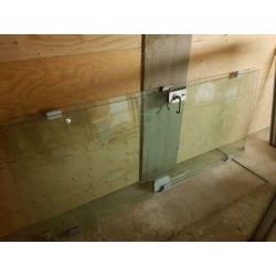 Glas in aluminium kozijn.plus 2 glazen deuren