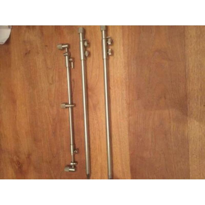 2x RvS adjustable buzzerbars met 4x banksticks en goalposts