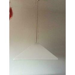 Vintage XL Harco Loor pyramide hanglamp wit perspex 80s