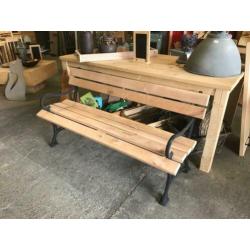 (hard)houten tuinbanken,gietijzer of hout onderstel,maatwerk
