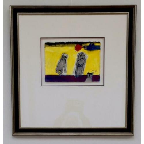 Corneille, originele aquarel, prachtig ingelijst -TOP-