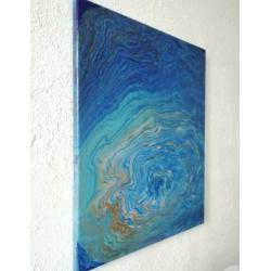 Acryl schilderij abstract 'Blauw'