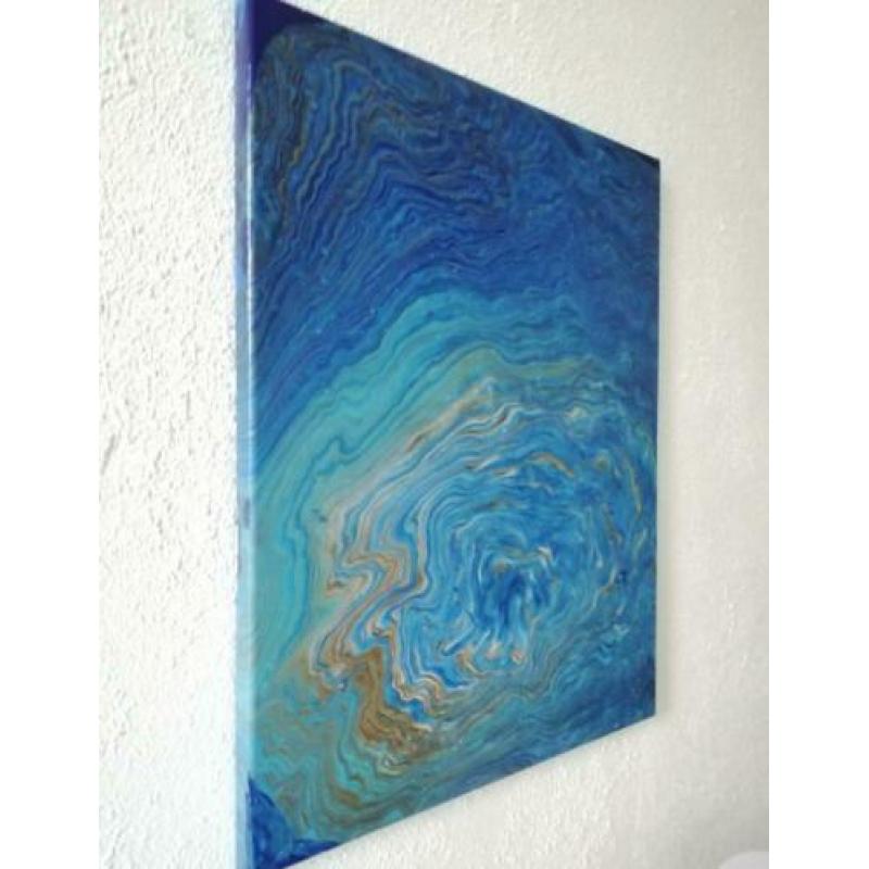 Acryl schilderij abstract 'Blauw'