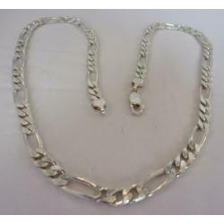 Zware 925 zilveren (HEREN) Figaro schakelketting