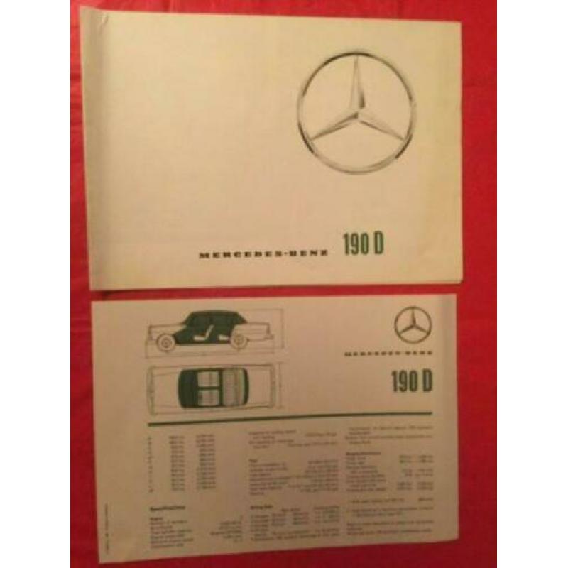 1962 Mercedes 190D Brochure USA