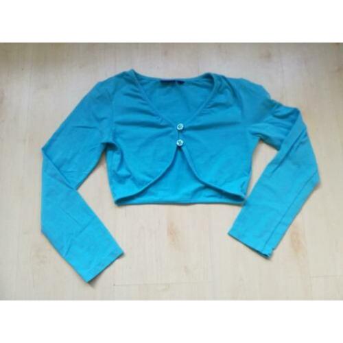Mexx aqua blauw bolero vestje mt 134 140