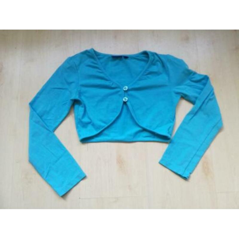 Mexx aqua blauw bolero vestje mt 134 140