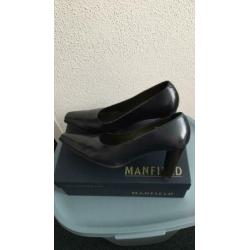 Prachtige donkerblauwe leren pumps MANFIELD maat 38