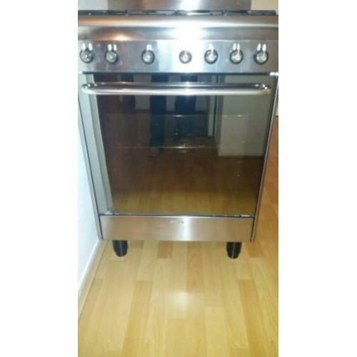 Rvs smeg gasfornuis 4pits met hetelucht oven