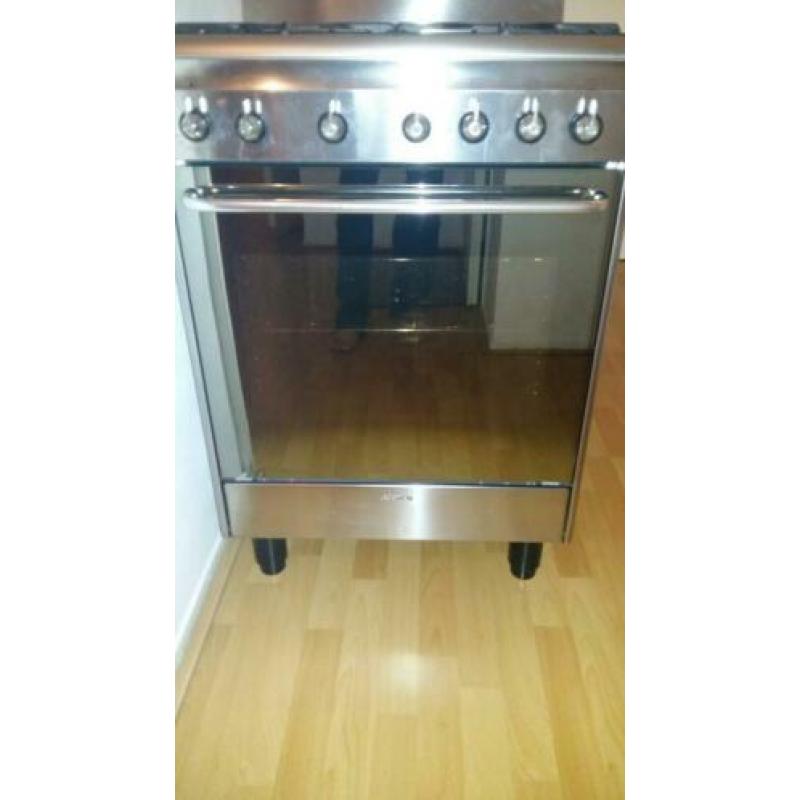 Rvs smeg gasfornuis 4pits met hetelucht oven