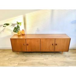 Vintage dressoir wandmeubel lowboard teak hout retro jaren