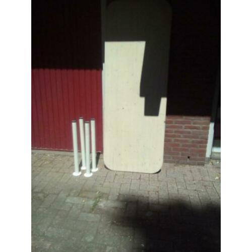 Tafelblad grenen metalen poten 200 x 77cm