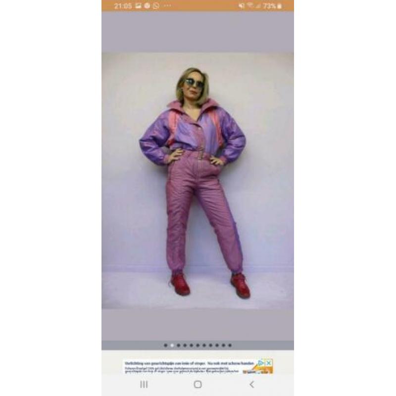Skipak, ski overall retro, carnaval, dames maat M