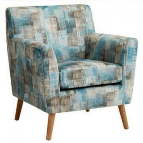 2 Fauteuils Bari turquoise blauw grijs