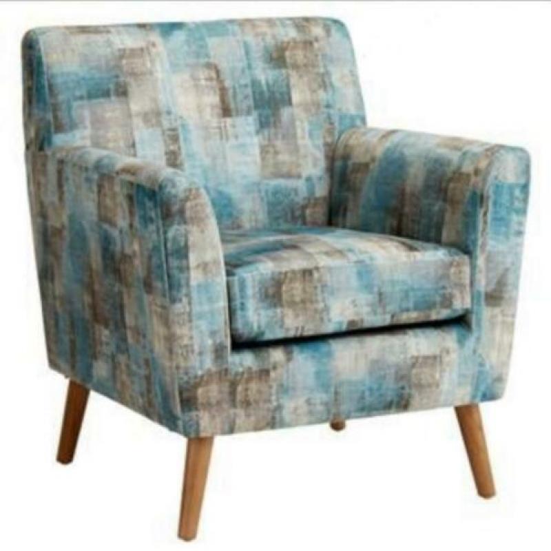 2 Fauteuils Bari turquoise blauw grijs