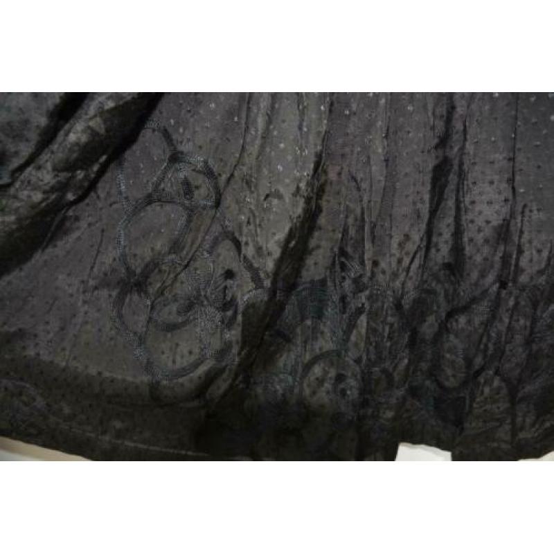 Antik Batik zwarte geborduurde blouse L