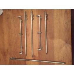 2x RvS adjustable buzzerbars met 4x banksticks en goalposts