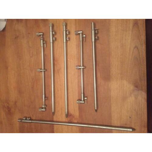 2x RvS adjustable buzzerbars met 4x banksticks en goalposts