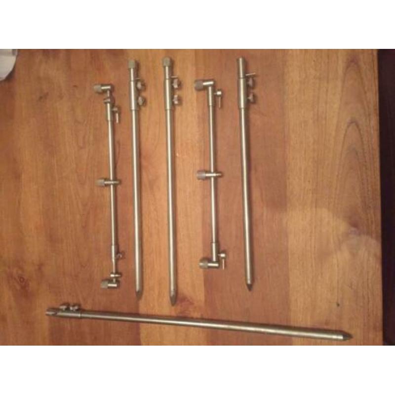 2x RvS adjustable buzzerbars met 4x banksticks en goalposts
