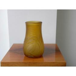 Art deco vaas Vogels, amber/gesatineerd 2