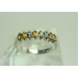 Ring wit goud met edelstenen / Z6294