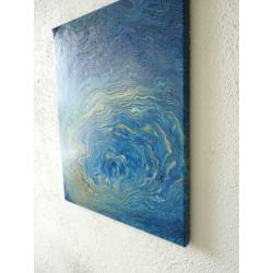 Acryl schilderij abstract 'Blauw'