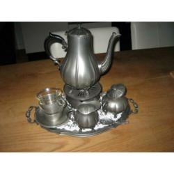 Tinnen koffieservies