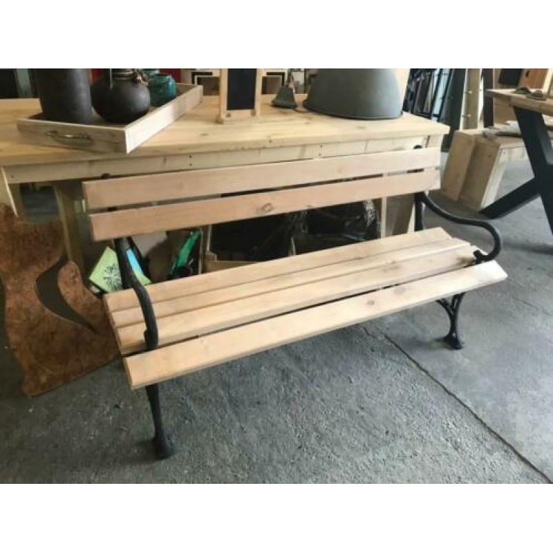 (hard)houten tuinbanken,gietijzer of hout onderstel,maatwerk