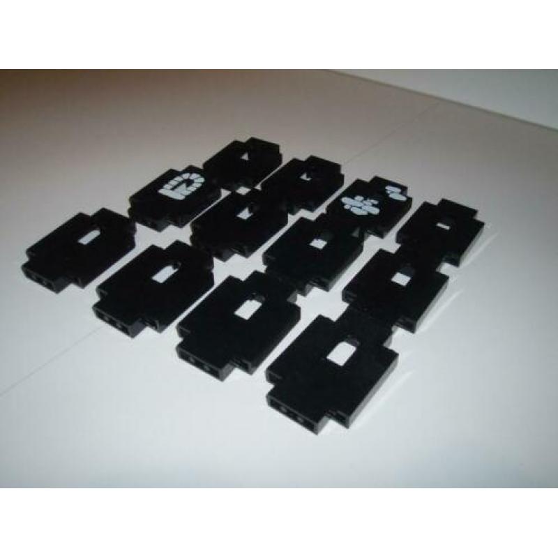12 Lego Rots/Muur/Deur/Raam (17) ZWART in perfecte staat!!