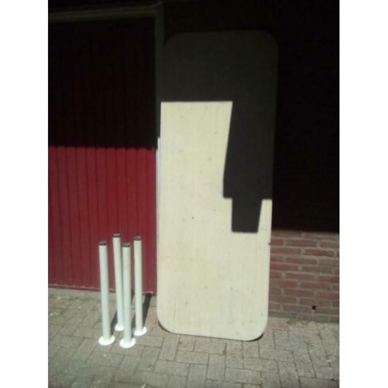 Tafelblad grenen metalen poten 200 x 77cm